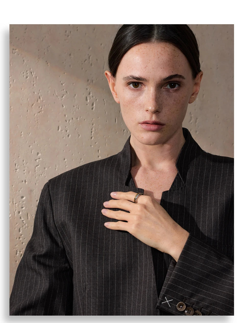 Yhpup 6789# Statement Stainless Steel Metal Double Color Geometric Casting Ring for Women Water Resistant Trendy Jewelry Gift