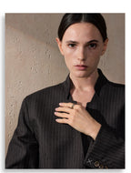 Yhpup 6789# Statement Stainless Steel Metal Double Color Geometric Casting Ring for Women Water Resistant Trendy Jewelry Gift