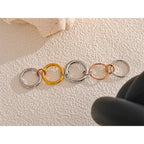 Yhpup Stainless Steel 3 Colors 5 Links Stacked Rings PVD Real Gold Plated Jewelry for Women