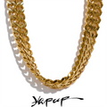 Yhpup High Grade Detailed Polished Stainless Steel Wide Chain Cuban Necklace Waterproof Metal 18K PVD Plated Trendy Jewelry Gift