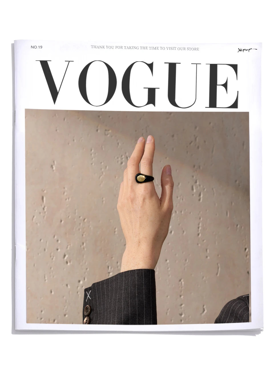 Yhpup 6789# Stainless Steel Black Enamel Geometric 316L Unique Ring Minimalist Texture Waterproof Finger Unusual Jewelry New