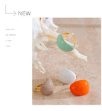 Yhpup Stainless Steel Fashion Joyful Candy Multi-Color Khaki Orange Blue White Enamel Ring Waterproof Adjustable Charm Jewelry