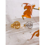 Yhpup Size 6789 Trendy Conch Ocean Series Ring Casting Fashion Charm Finger Jewelry Accessories Real Gold PVD Plated for Women