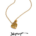 Yhpup Fashion “ETERNAL LOVE Fantastic NEW YORK 520"Heart Necklace Pendant Stainless Steel Valentine's Day Gift Romantic Jewelry