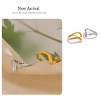Yhpup Minimalist New Style Stainless Steel Open Chic Adjustable Ring Fashion Thin Finger Korean High Quality Jewelry 18K Golden