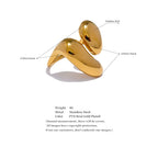 Yhpup Fashion Stainless Steel Metal Casting Minimalist Ring Water Resistant Stylish Chic Finger Jewelry Bijoux Femme Gift
