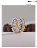 Yhpup Stainless Steel Delicate Bling Heart Cubic Zirconia Fashion Shiny Ring for Women High Quality Temperament Premium Jewelry