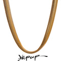 Yhpup Stainless Steel Chain Necklace Hip Hop Metal Gold Color Geometric Punk Women Fashion Anniversary Gift Accessories