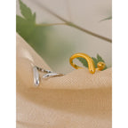 Yhpup Minimalist New Style Stainless Steel Open Chic Adjustable Ring Fashion Thin Finger Korean High Quality Jewelry 18K Golden