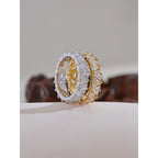 Yhpup Stainless Steel Delicate Bling Heart Cubic Zirconia Fashion Shiny Ring for Women High Quality Temperament Premium Jewelry
