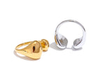 Yhpup Stainless Steel High Quality Minimalist Daily Smooth Fashion Open Adjustable Ring Waterproof Electroplated Cast Jewelry